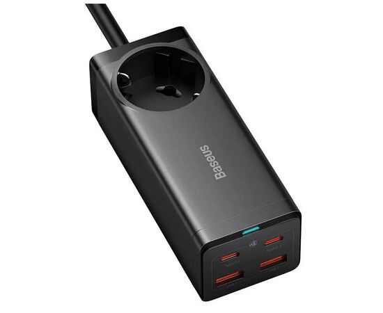 Зарядное устройство Baseus AC + 2xUSB-C 100W + 2xUSB + cable USB-C to USB-C 100W 1.0m black (PSZM000401), изображение 2