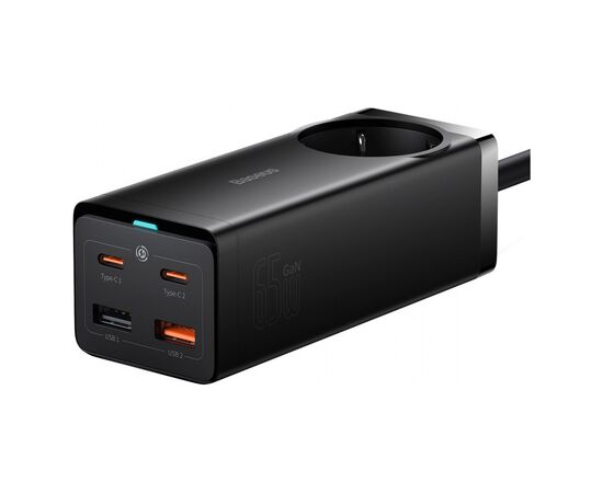 Зарядное устройство Baseus AC + 2xUSB-C 65W + 2xUSB black (PSZM000901), изображение 2