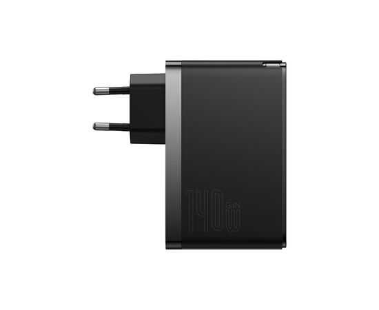 Зарядное устройство Baseus 2xUSB-C 140W + 1xUSB GaN + cable USB-C to USB-C black (CCGP100201), изображение 3