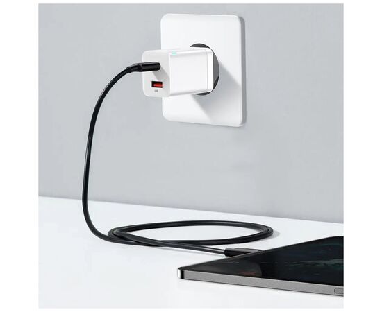Зарядное устройство Baseus 1xUSB-C 30W + 1xUSB white (CCSUPP-E02), изображение 10