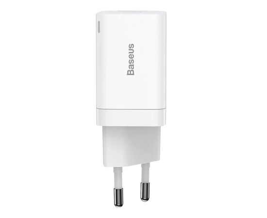 Зарядное устройство Baseus 1xUSB-C 30W + 1xUSB white (CCSUPP-E02), изображение 2