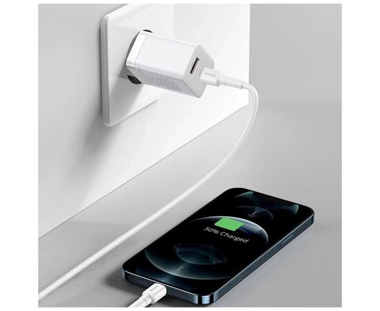 Зарядное устройство Baseus 1xUSB-C 30W + 1xUSB white (CCSUPP-E02), изображение 9