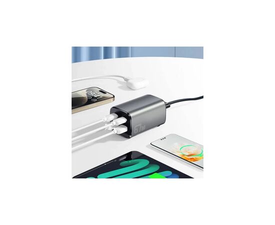 Зарядное устройство Essager 2xUSB-C + 2xUSB 67W GaN (ECT2AC-JYB0G-Z), изображение 3 Зарядное устройство Essager 2xUSB-C + 2xUSB 67W GaN (ECT2AC-JYB0G-Z), изображение 3