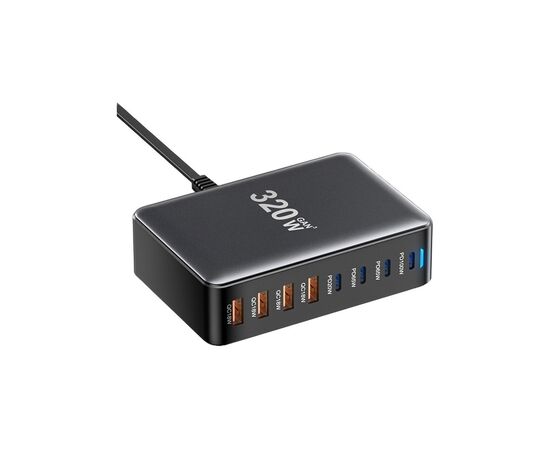 Зарядное устройство Essager 4xUSB-C + 4xUSB 320W GaN (EZC320W-QJB0G-Z), изображение 4 Зарядное устройство Essager 4xUSB-C + 4xUSB 320W GaN (EZC320W-QJB0G-Z), изображение 4
