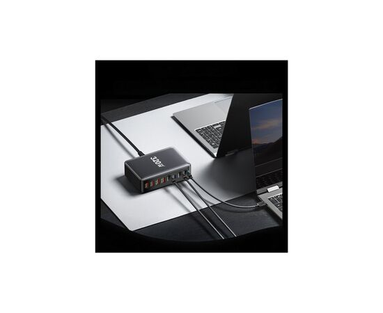 Зарядное устройство Essager 4xUSB-C + 4xUSB 320W GaN (EZC320W-QJB0G-Z), изображение 5 Зарядное устройство Essager 4xUSB-C + 4xUSB 320W GaN (EZC320W-QJB0G-Z), изображение 5