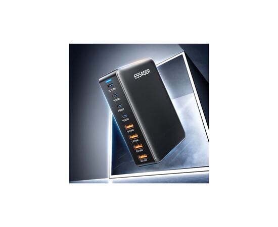 Зарядное устройство Essager 4xUSB-C + 4xUSB 320W GaN (EZC320W-QJB0G-Z), изображение 8 Зарядное устройство Essager 4xUSB-C + 4xUSB 320W GaN (EZC320W-QJB0G-Z), изображение 8