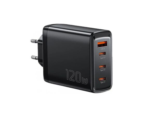 Зарядное устройство Essager 3xUSB-C + 1xUSB 120W GaN (ECT3CA-JZB01-Z), изображение 2 Зарядное устройство Essager 3xUSB-C + 1xUSB 120W GaN (ECT3CA-JZB01-Z), изображение 2