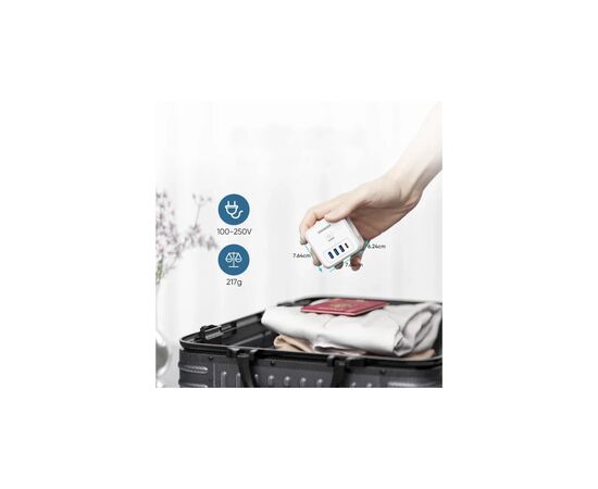 Зарядное устройство Essager 3xUSB + 1xUSB-C 7-in-1 white (ECTAC-MFB02-Z), изображение 5 Зарядное устройство Essager 3xUSB + 1xUSB-C 7-in-1 white (ECTAC-MFB02-Z), изображение 5