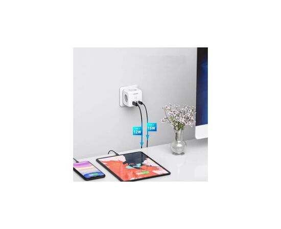 Зарядное устройство Essager 3xUSB + 1xUSB-C 7-in-1 white (ECTAC-MFB02-Z), изображение 7 Зарядное устройство Essager 3xUSB + 1xUSB-C 7-in-1 white (ECTAC-MFB02-Z), изображение 7