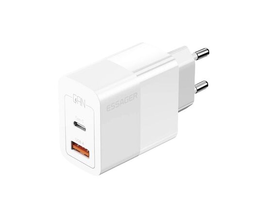 Зарядное устройство Essager 1xUSB + 1xUSB-C 33W white (ECTAC-PCB02-P) Зарядное устройство Essager 1xUSB + 1xUSB-C 33W white (ECTAC-PCB02-P)
