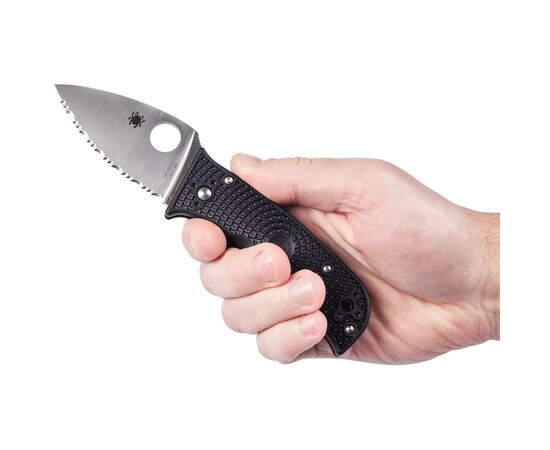 Ніж Spyderco Lil Temperance 3 Lightweight Serrated Black (C69SBK3), зображення 5