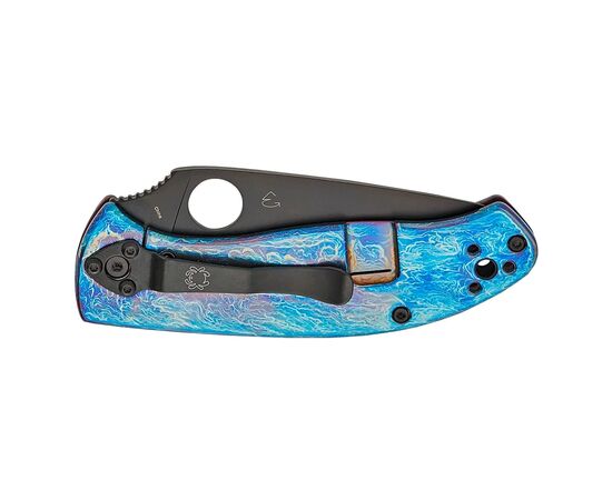 Ніж Spyderco Tenacious BB D2 Titanium Blue (C122TIBLBKD2P), зображення 4