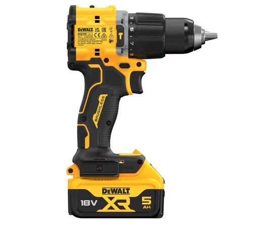 Шуруповерт DeWALT XR Li-Ion 18V 2x5Ah, 74 Нм, 0-450/0-1650 об/мин, 1.17 кг, TSTAK (DCD799P2T), изображение 5 Шуруповерт DeWALT XR Li-Ion 18V 2x5Ah, 74 Нм, 0-450/0-1650 об/мин, 1.17 кг, TSTAK (DCD799P2T), изображение 5