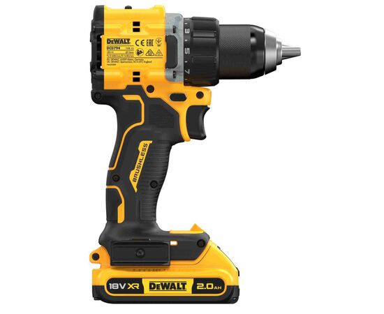 Шуруповерт DeWALT XR Li-Ion 18V, 2x2Ah, 74 Нм, 0-450/0-1650 об/мин, 1.12 кг, TSTAK (DCD794D2T), изображение 4 Шуруповерт DeWALT XR Li-Ion 18V, 2x2Ah, 74 Нм, 0-450/0-1650 об/мин, 1.12 кг, TSTAK (DCD794D2T), изображение 4