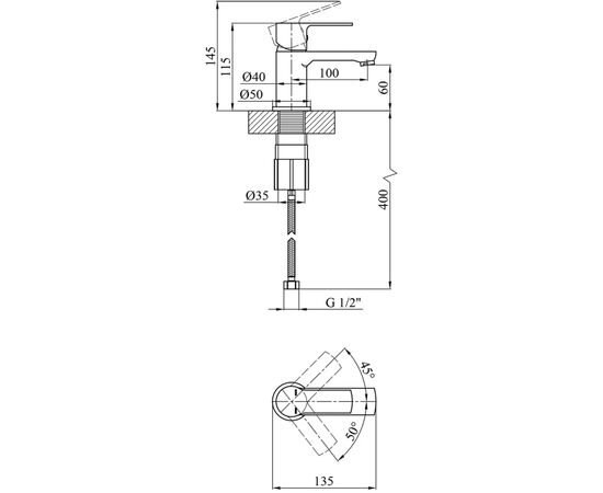 Змішувач Kroner Bremen-C010 (CV012069), зображення 7
