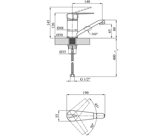 Змішувач Kroner Odra-C010 (CV019267), зображення 7
