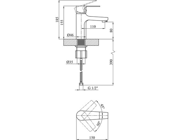 Змішувач Kroner Oker-C010 (CV019667), зображення 7