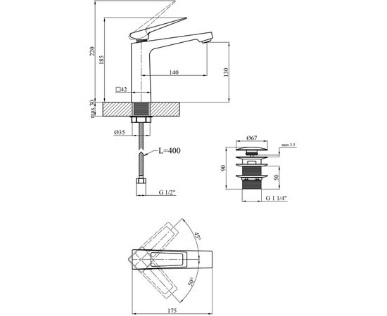 Змішувач Kroner Ersel-SCH0110BV (CV035473), зображення 9
