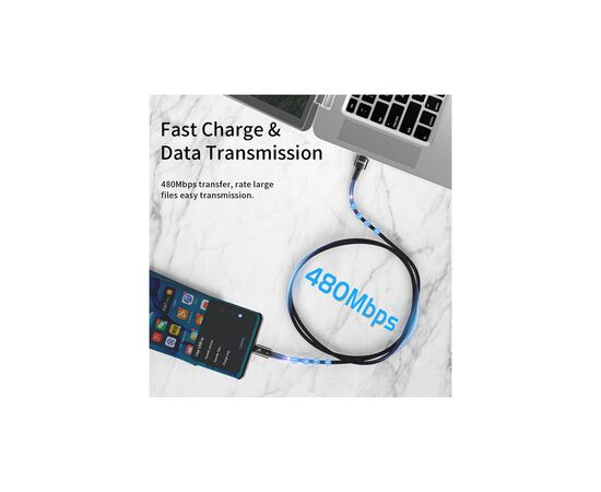 Дата кабель USB 2.0 AM to USB-C 2.0m 100W black Essager (EXC7A-CGA01-P), изображение 3