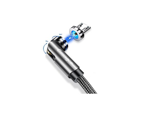 Дата кабель USB 2.0 AM to Micro 5P 1.0m magnetic black Essager (EXCCXM-WC0G), изображение 2