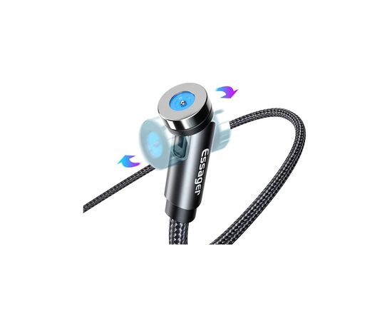 Дата кабель USB 2.0 AM to Micro 5P 1.0m magnetic black Essager (EXCCXM-WC0G), изображение 3