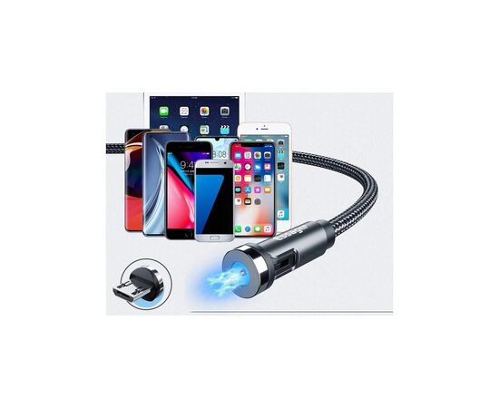 Дата кабель USB 2.0 AM to Micro 5P 1.0m magnetic black Essager (EXCCXM-WC0G), изображение 4