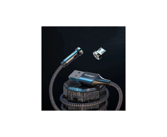 Дата кабель USB 2.0 AM to Micro 5P 1.0m magnetic black Essager (EXCCXM-WC0G), изображение 5