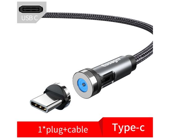 Дата кабель USB 2.0 AM to USB-C 1.0m magnetic black Essager (EXCCXT-WC0G)