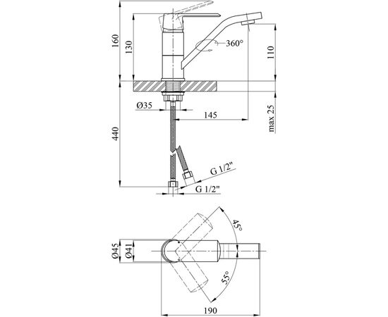 Смеситель Kroner Armada-W011 (CV024324), изображение 7