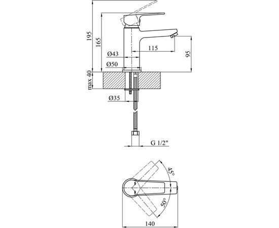 Змішувач Kroner Hagen-C010 (CV032258), зображення 7