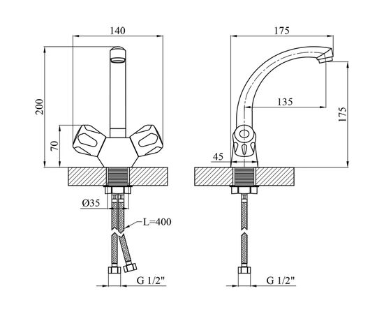Смеситель Kroner Hamburg-C010 (CV014912), изображение 7