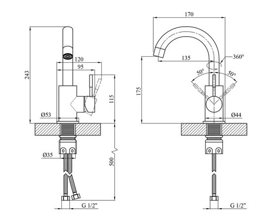 Змішувач Kroner Klassisch-ESG011 (CV022999), зображення 9