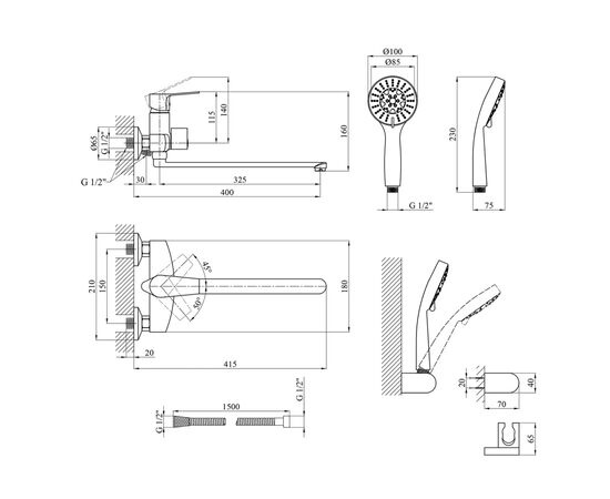 Смеситель Kroner Enzo-C070 (CV023615), изображение 7