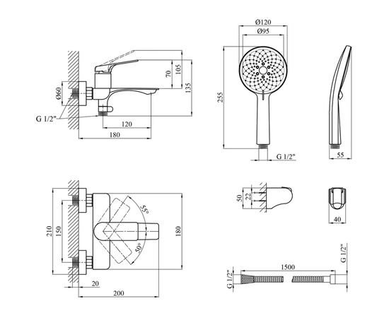 Смеситель Kroner Graz-GRP060 (CV031335), изображение 9