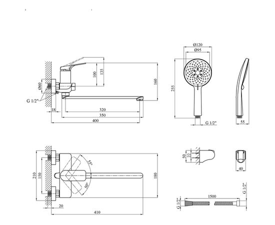 Смеситель Kroner Graz-GRP070 (CV031334), изображение 9
