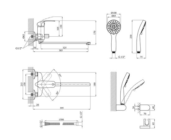 Смеситель Kroner Konstante-C072 (CV023593), изображение 9