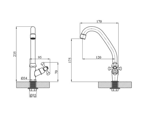 Смеситель Kroner Rhein-C090 (CV012068), изображение 6
