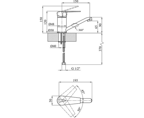 Смеситель Kroner Odra-C012 (CV023578), изображение 6