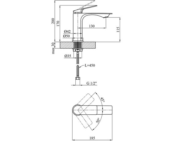Смеситель Kroner Graz-GRP030-T + змішувач Graz-GRP010 (CVS30148), изображение 12