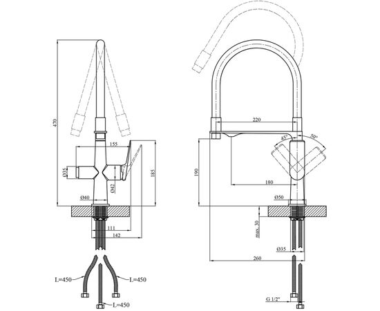 Смеситель Kroner Graz-GRP03815 + змішувач Graz-GRP010 (CVS30147), изображение 11