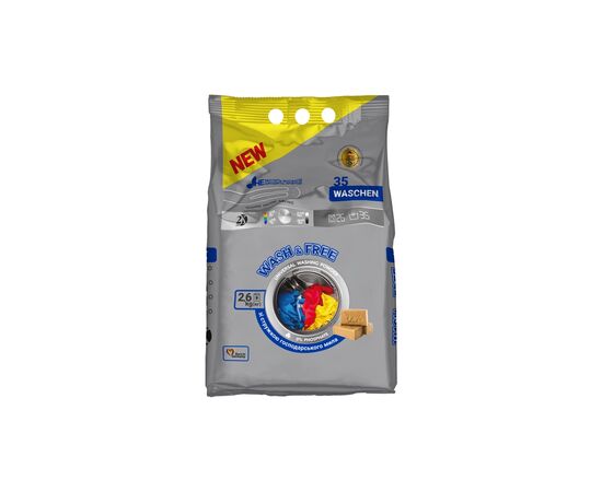 Пральний порошок Wash&Free Universal зі стружкою господарського мила 2.6 кг (4260637723680), зображення 2