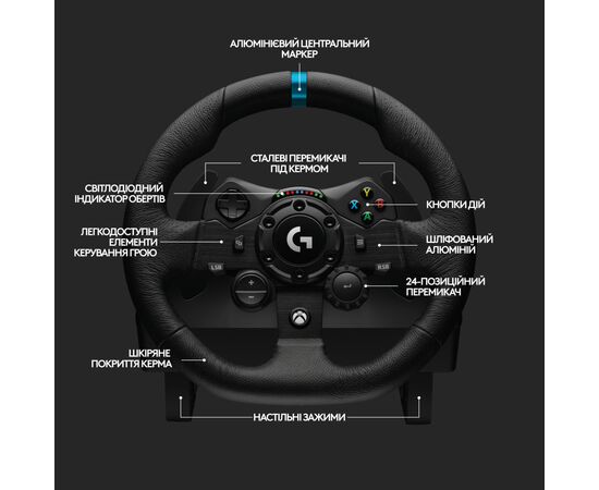 Руль Logitech G923 Racing Wheel and Pedals for Xbox One and PC Black (941-000158), изображение 8