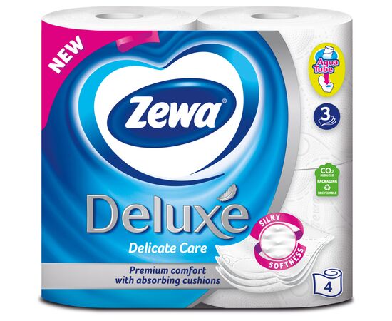 Туалетная бумага Zewa Deluxe белая 3 слоя 4 рулона (7322540313369), изображение 2