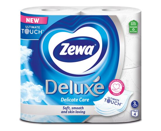 Туалетная бумага Zewa Deluxe белая 3 слоя 4 рулона (7322540313369)