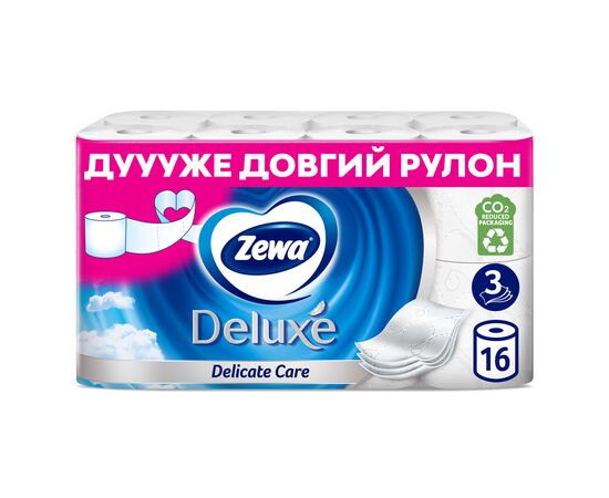 Туалетний папір Zewa Deluxe білий 3 шари 16 рулонів (7322540313321)