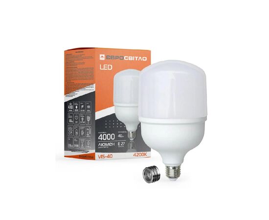 Лампочка Євросвітло 40Вт 4200К (VIS-40-E40/E27), зображення 2