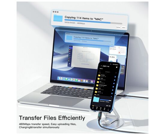 Дата кабель USB-C to Lightning 1.0m 29W LED black Essager (EXCTL-XY01-P), зображення 4