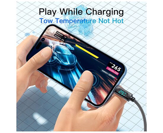 Дата кабель USB-C to Lightning 1.0m 29W LED black Essager (EXCTL-XY01-P), зображення 7
