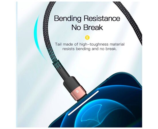 Дата кабель USB 2.0 AM to Lightning 2.0m 2.4A black Essager (EXCL-XCA01), изображение 7