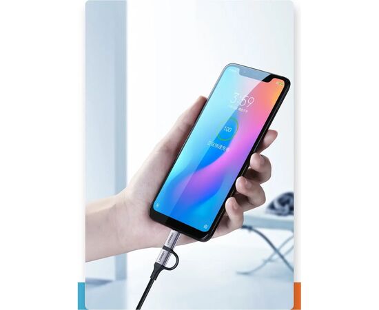 Дата кабель USB 2.0 AM to USB-C + Micro 5P 1.0m 3A US177 black Ugreen (30875), изображение 3